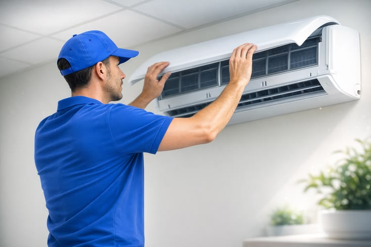 AC Technician at work